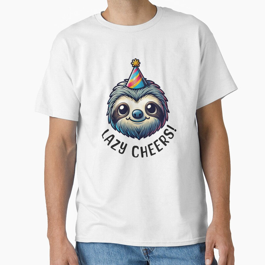 Sloth Lazy Cheers by BassHeadMomma Unisex T-shirt, Sweatshirt, Hoodie, Long Sleeve Tee - T-Shirt, Sweatshirt, Hoodie
