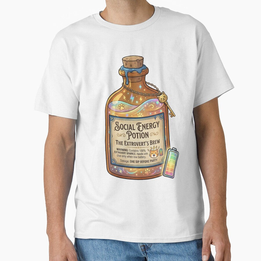 The Introvert's Social Energy Potion by MythoWorldddd Unisex T-shirt, Sweatshirt, Hoodie, Long Sleeve Tee - T-Shirt, Sweatshirt, Hoodie