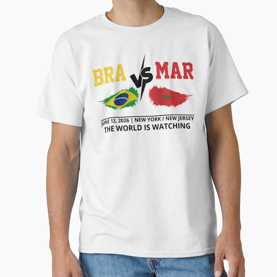 Brazil vs Morocco 2026 Matchday Brush Flag Graphic by axiksa10 Unisex T-shirt, Sweatshirt, Hoodie, Long Sleeve Tee - T-Shirt, Sweatshirt, Hoodie