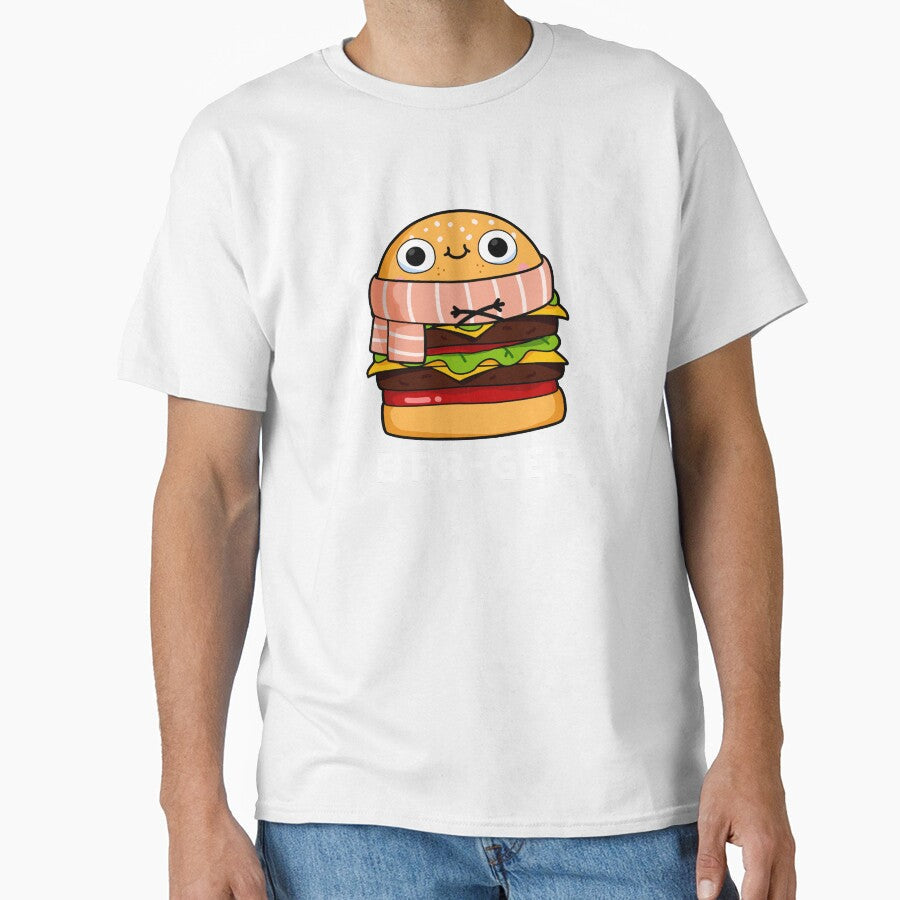Brr-ger Funny Burger Puns (Dark BG) by punnybone Unisex T-shirt, Sweatshirt, Hoodie, Long Sleeve Tee - T-Shirt, Sweatshirt, Hoodie