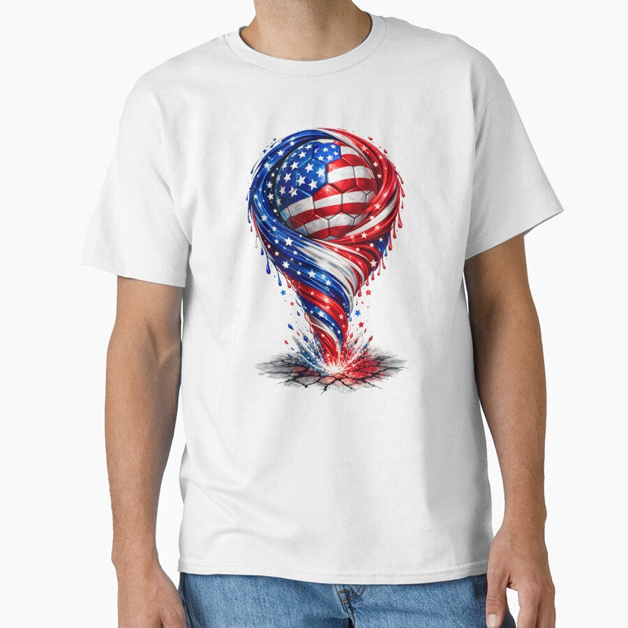 USA Soccer Tornado: US Patriotic Vortex Art by FunToTheFullest Unisex T-shirt, Sweatshirt, Hoodie, Long Sleeve Tee - T-Shirt, Sweatshirt, Hoodie
