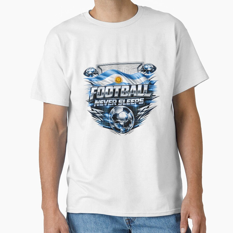 Football Never Sleeps Futuristic Soccer Shirt Y2K Football by DREAMBURN Unisex T-shirt, Sweatshirt, Hoodie, Long Sleeve Tee - T-Shirt, Sweatshirt, Hoodie