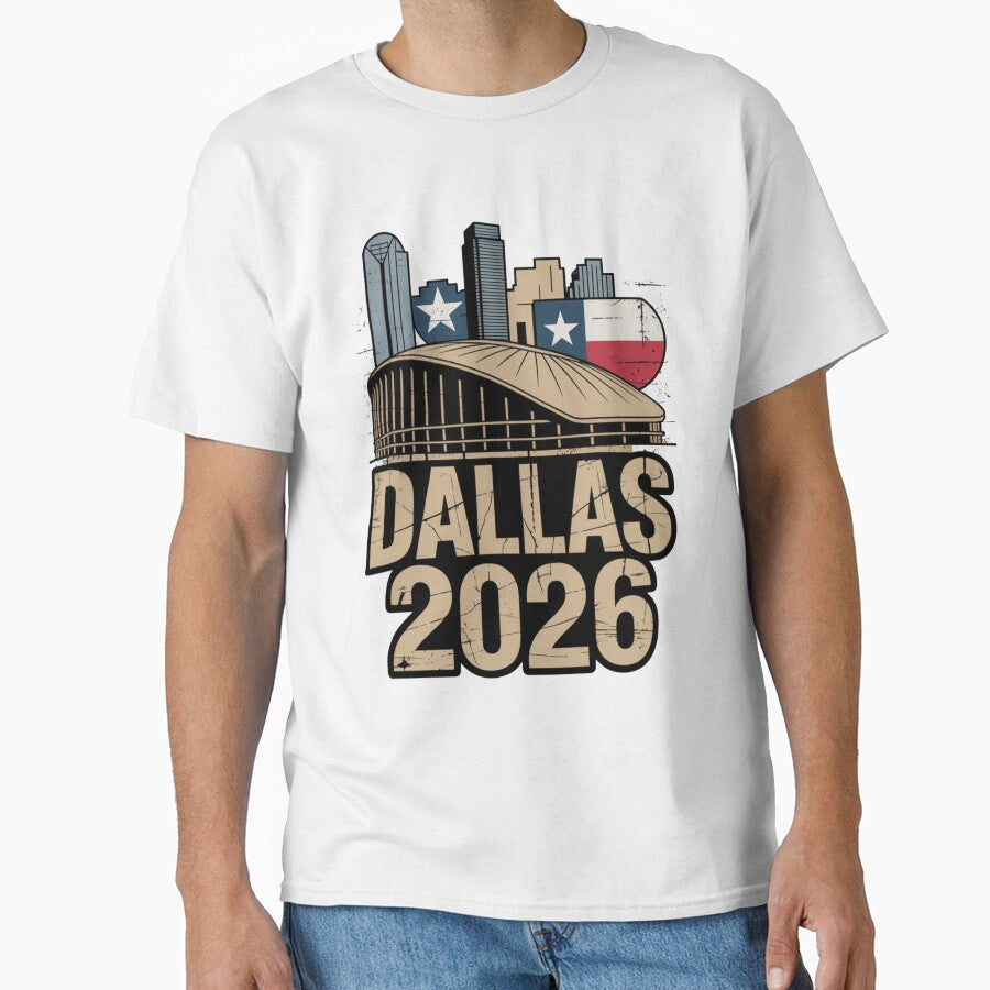 Dallas 2026 Texas Soccer Souvenir T-Shirt V7 by DarylWelsh2024 Unisex T-shirt, Sweatshirt, Hoodie, Long Sleeve Tee - T-Shirt, Sweatshirt, Hoodie