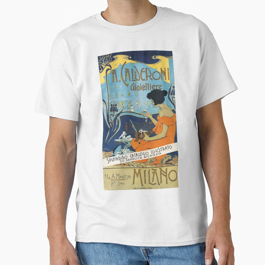 Vintage poster. Italian Art Nouveau style advertisement. by likiska Unisex T-shirt, Sweatshirt, Hoodie, Long Sleeve Tee - T-Shirt, Sweatshirt, Hoodie
