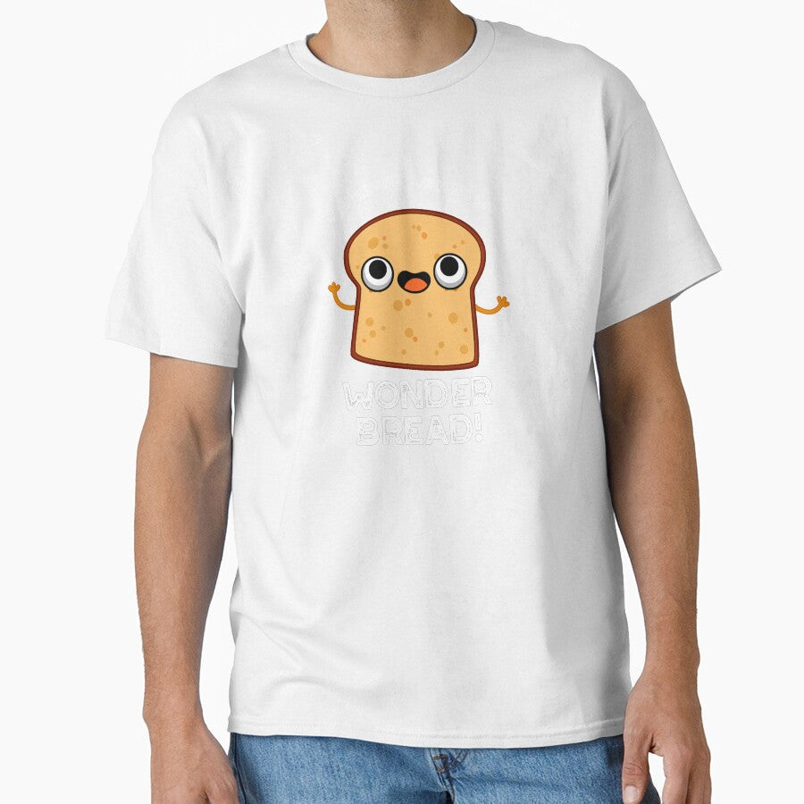 Wonder Bread Funny Food Pun (Dark BG) by punnybone Unisex T-shirt, Sweatshirt, Hoodie, Long Sleeve Tee - T-Shirt, Sweatshirt, Hoodie