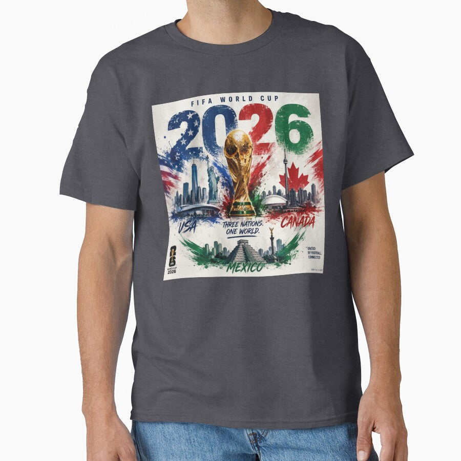 2026 World Football Championship Poster | USA Canada Mexico Soccer Fan Art | International Football Wall Decor by Hadebest-Design - T-Shirt, Sweatshirt, Hoodie