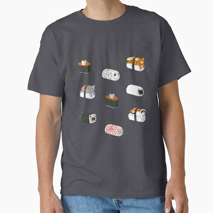 Cat sushi by Angrahius Unisex T-shirt, Sweatshirt, Hoodie, Long Sleeve Tee - T-Shirt, Sweatshirt, Hoodie