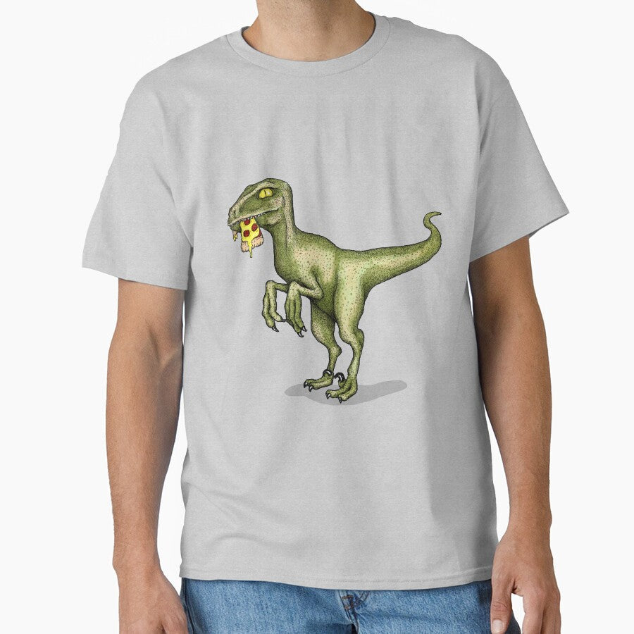 Raptor dinosaur eating pizza slice by agrapedesign Unisex T-shirt, Sweatshirt, Hoodie, Long Sleeve Tee - T-Shirt, Sweatshirt, Hoodie