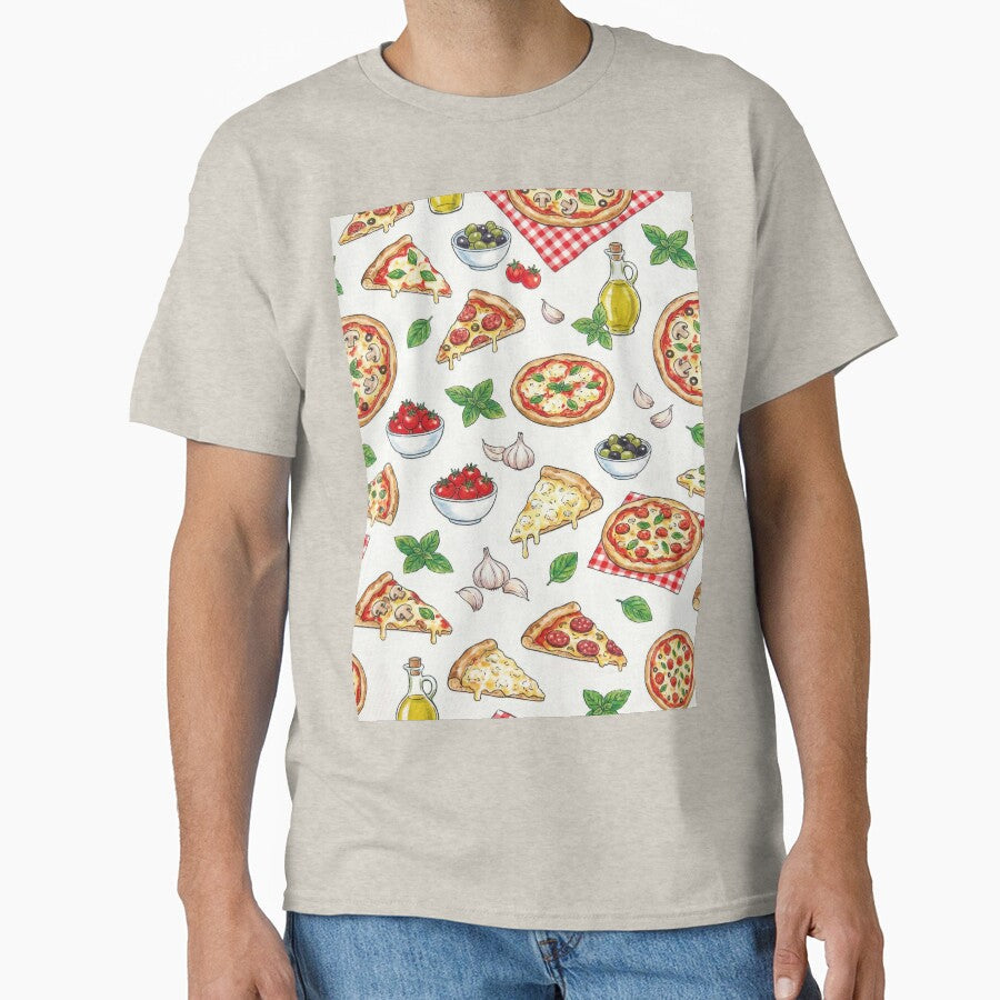 Italian pizza pattern by Jandedan Unisex T-shirt, Sweatshirt, Hoodie, Long Sleeve Tee - T-Shirt, Sweatshirt, Hoodie