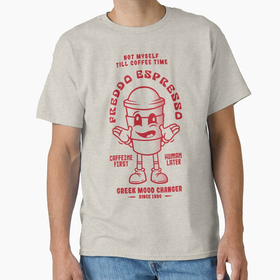 Greek Ice Coffee Retro Mascot Tshirt by GreekTs Unisex T-shirt, Sweatshirt, Hoodie, Long Sleeve Tee - T-Shirt, Sweatshirt, Hoodie