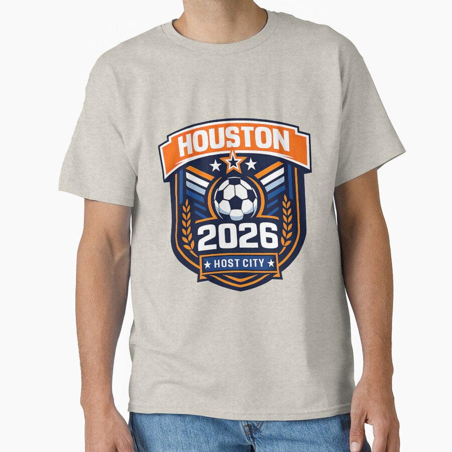 Houston 2026 Host City Badge by BrickByDream Unisex T-shirt, Sweatshirt, Hoodie, Long Sleeve Tee - T-Shirt, Sweatshirt, Hoodie