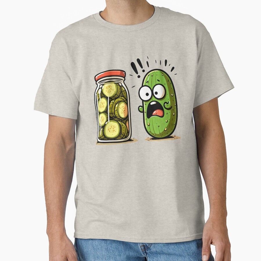 Funny Pickle Surprise Cucumber And A Jar Of Sliced Pickles by PrintasticArtz Unisex T-shirt, Sweatshirt, Hoodie, Long Sleeve Tee - T-Shirt, Sweatshirt, Hoodie
