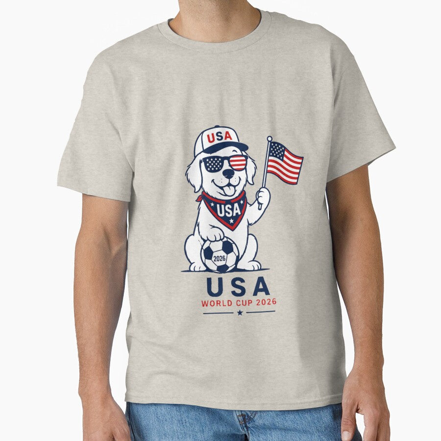 USA World Cup 2026 Dog Patriotic Soccer Fan by Cherry Glow Unisex T-shirt, Sweatshirt, Hoodie, Long Sleeve Tee - T-Shirt, Sweatshirt, Hoodie