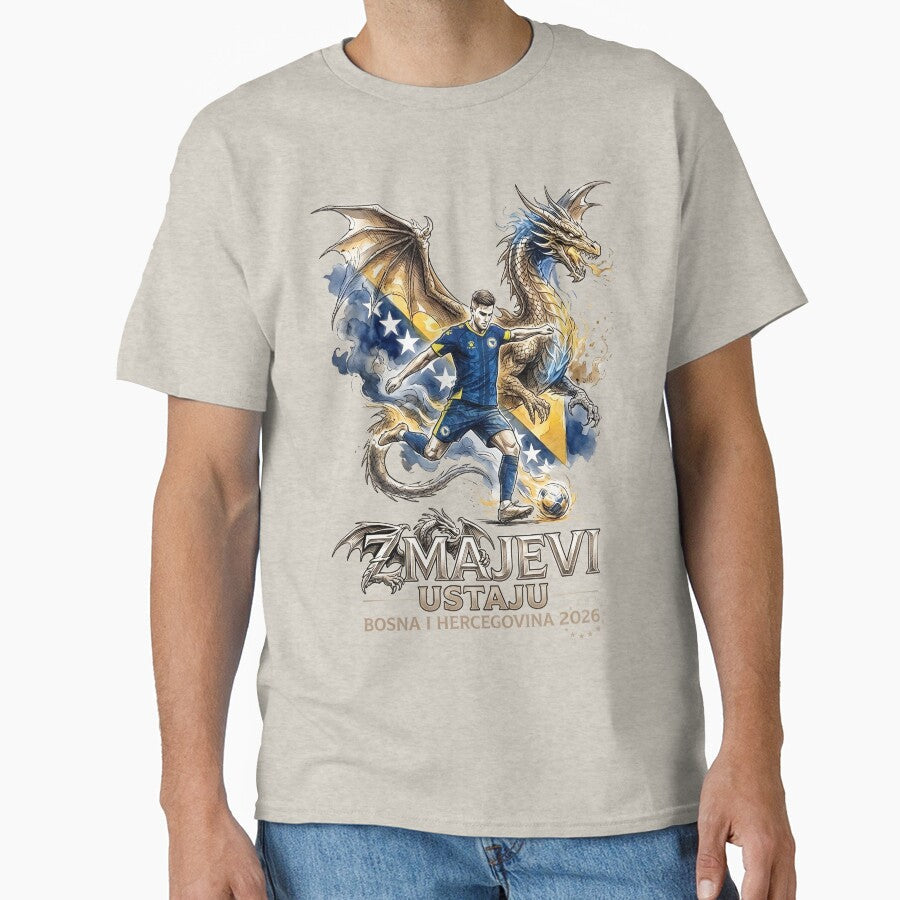 Zmajevi Ustaju Bosnia - World Cup 2026 Design by VoidAnimeStudio Unisex T-shirt, Sweatshirt, Hoodie, Long Sleeve Tee - T-Shirt, Sweatshirt, Hoodie
