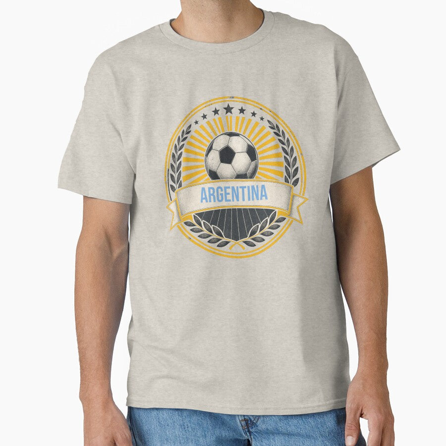 Argentina Vintage Soccer Crest  Retro Argentine Football Badge Fan Emblem by icemanphotos - T-Shirt, Sweatshirt, Hoodie