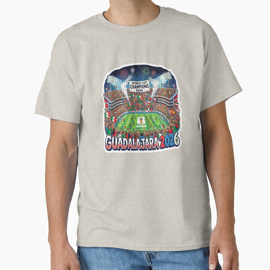 Guadalajara 2026 Stadium Soccer by Modefissi Unisex T-shirt, Sweatshirt, Hoodie, Long Sleeve Tee - T-Shirt, Sweatshirt, Hoodie