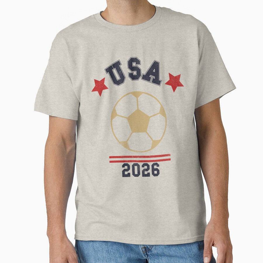 USA Soccer Fan 2026 Jersey Style Design by C & T ArtLab Unisex T-shirt, Sweatshirt, Hoodie, Long Sleeve Tee - T-Shirt, Sweatshirt, Hoodie
