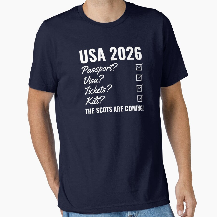 USA 2026 The Scots Are Coming! by AberDons Unisex T-shirt, Sweatshirt, Hoodie, Long Sleeve Tee - T-Shirt, Sweatshirt, Hoodie