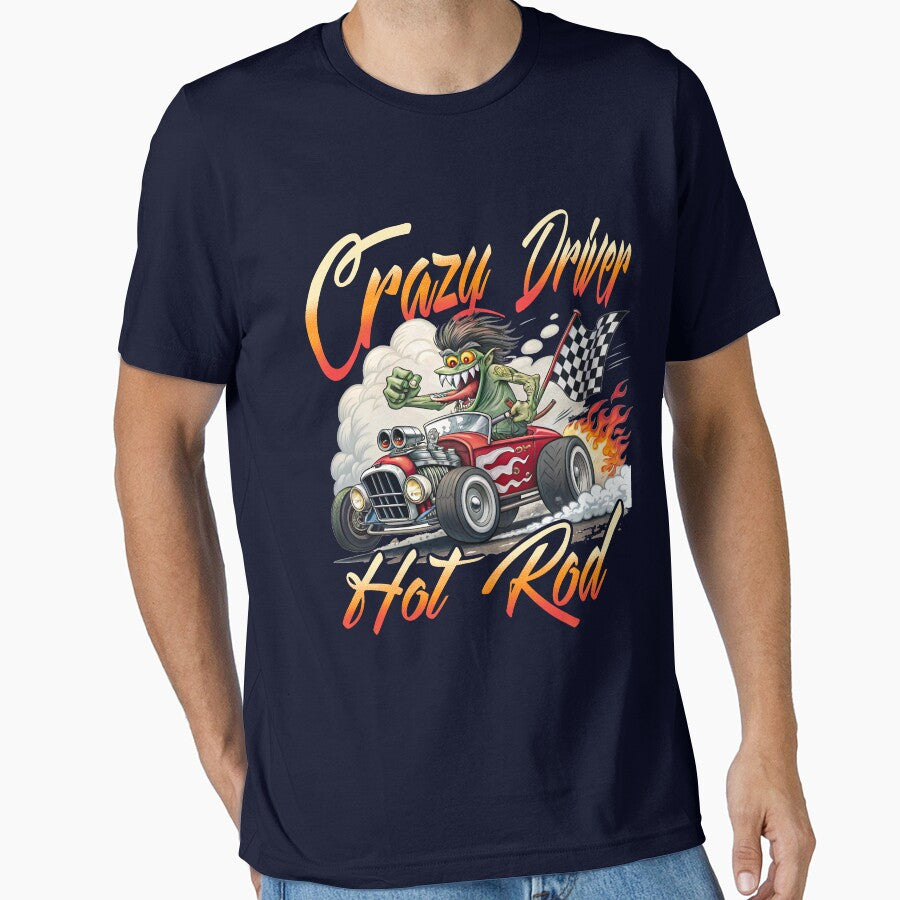 Rat Fink Crazy Driver by RDVault Unisex T-shirt, Sweatshirt, Hoodie, Long Sleeve Tee - T-Shirt, Sweatshirt, Hoodie