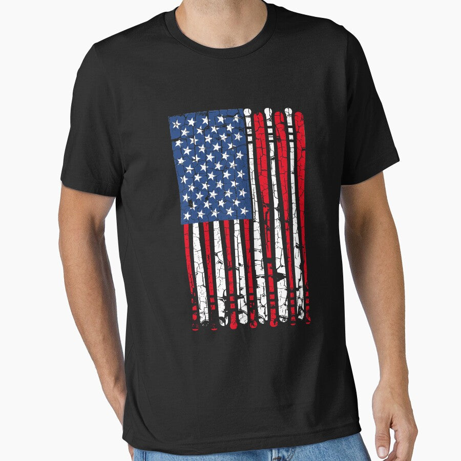 Baseball Vintage American Flag by teebytes Unisex T-shirt, Sweatshirt, Hoodie, Long Sleeve Tee - T-Shirt, Sweatshirt, Hoodie