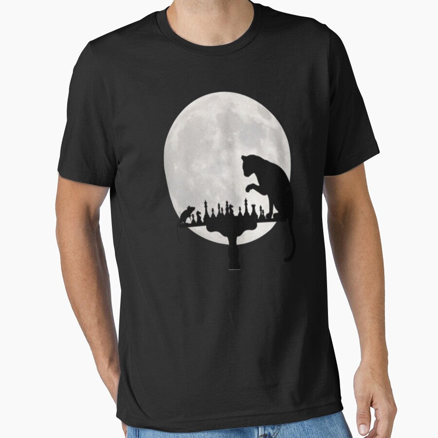 Cat and Rat Playing Chess by ipan Unisex T-shirt, Sweatshirt, Hoodie, Long Sleeve Tee - T-Shirt, Sweatshirt, Hoodie
