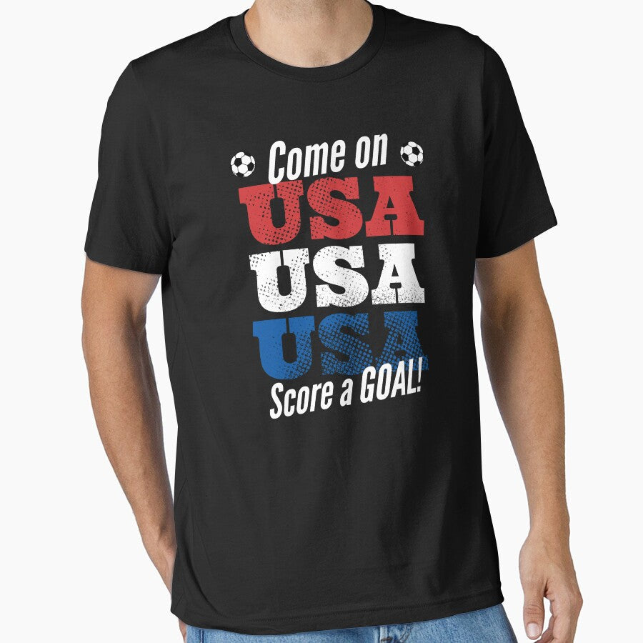 USA World Cup Soccer Fan Score a Goal by oberdoofus Unisex T-shirt, Sweatshirt, Hoodie, Long Sleeve Tee - T-Shirt, Sweatshirt, Hoodie