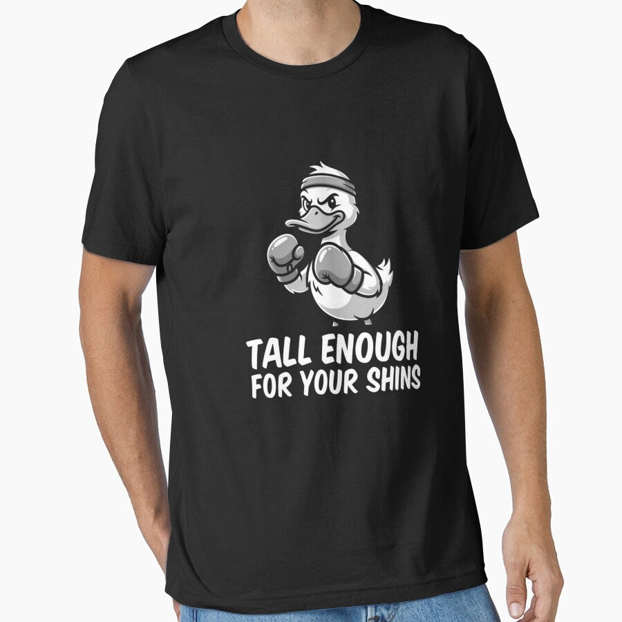 Tall Enough For Your Shins Funny Duck Boxer Sarcastic Animal Meme Streetwear Humor by bilal sibgui - T-Shirt, Sweatshirt, Hoodie