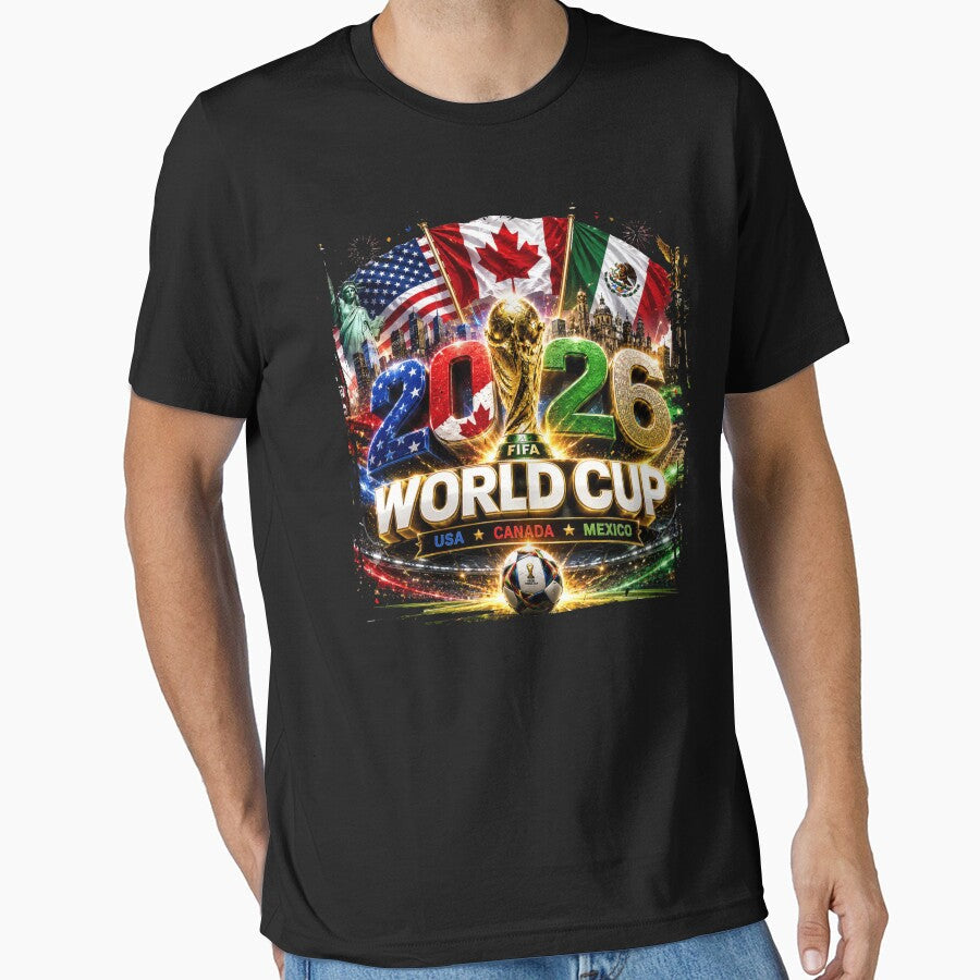 World 2026 Cup USA Canada Mexico Soccer Fan by phoebelevine Unisex T-shirt, Sweatshirt, Hoodie, Long Sleeve Tee - T-Shirt, Sweatshirt, Hoodie