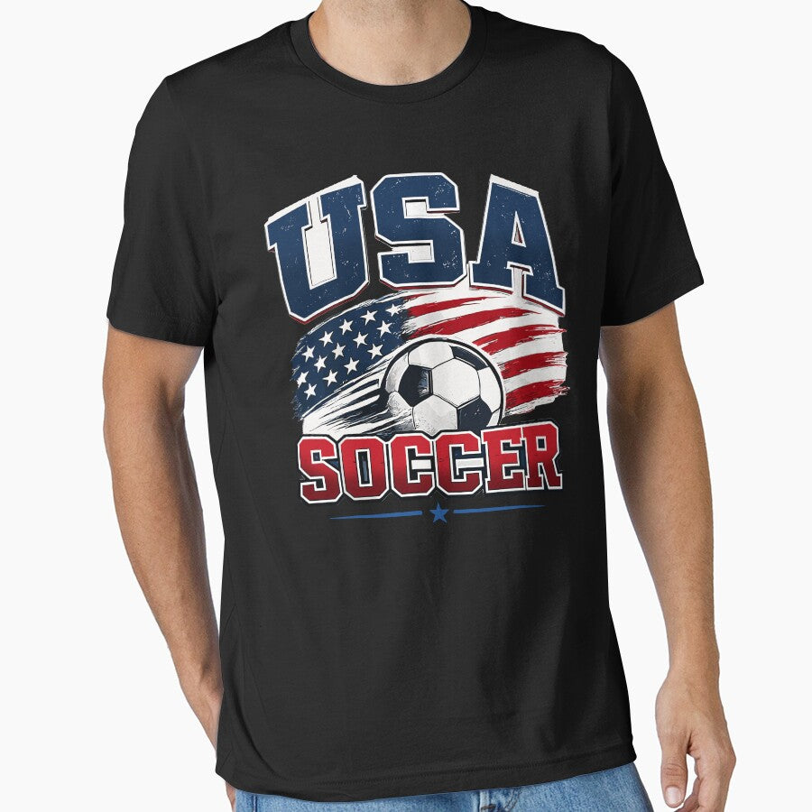 USA Soccer World 2026 Cup American Flag Graphic by PixlCrypt Unisex T-shirt, Sweatshirt, Hoodie, Long Sleeve Tee - T-Shirt, Sweatshirt, Hoodie