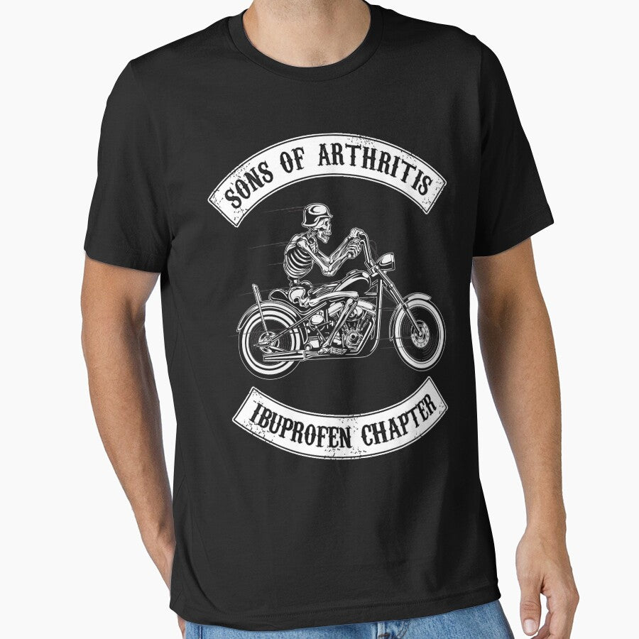 Sons Of Arthritis Ibuprofen Chapter Funny Biker Skull by Kribis Unisex T-shirt, Sweatshirt, Hoodie, Long Sleeve Tee - T-Shirt, Sweatshirt, Hoodie
