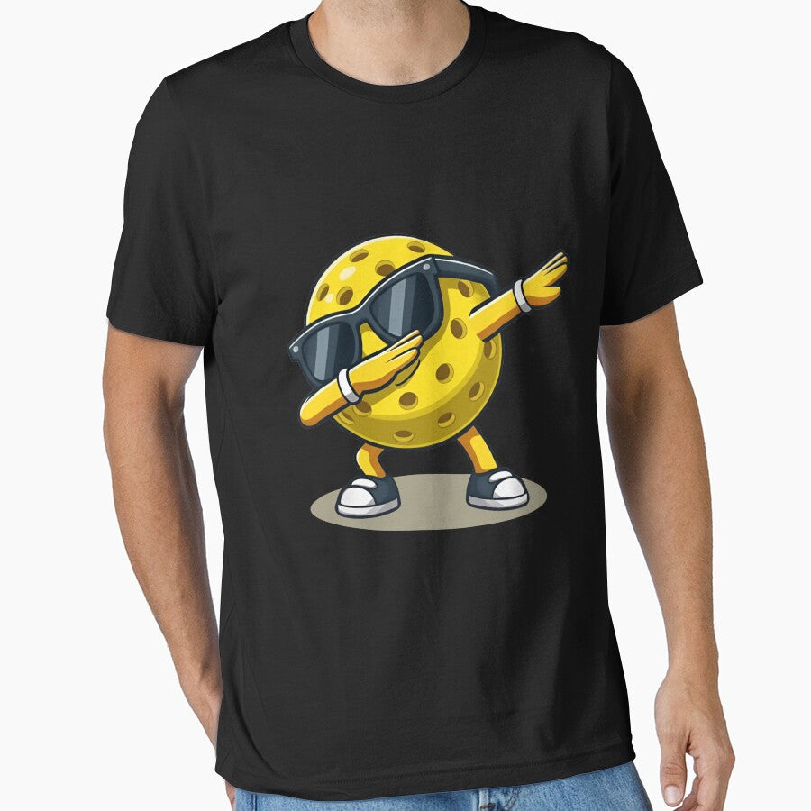 Dabbing Pickleball Cool Cartoon Character by LarryMBrown Unisex T-shirt, Sweatshirt, Hoodie, Long Sleeve Tee - T-Shirt, Sweatshirt, Hoodie