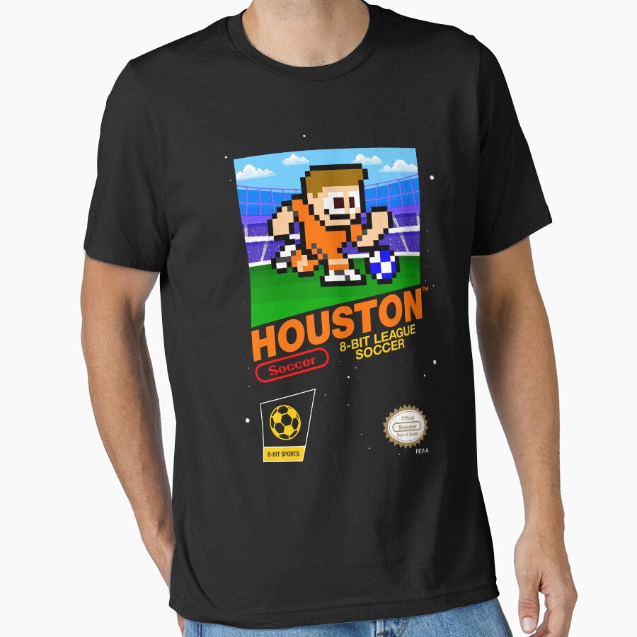 Houston Dynamo FC (8-bit Videogame Cart) by The Armorsmith Unisex T-shirt, Sweatshirt, Hoodie, Long Sleeve Tee - T-Shirt, Sweatshirt, Hoodie
