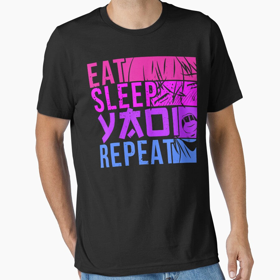 Eat Sleep Yaoi Repeat Fujoshi Anime Boy Gay Manga by SkylarSin Unisex T-shirt, Sweatshirt, Hoodie, Long Sleeve Tee - T-Shirt, Sweatshirt, Hoodie