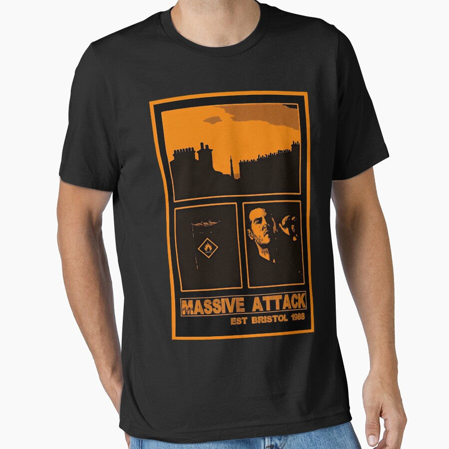 MASSIVE ATTACK BRISTOL COLLAGE PRINT ORANGE by Campbell0395 Unisex T-shirt, Sweatshirt, Hoodie, Long Sleeve Tee - T-Shirt, Sweatshirt, Hoodie