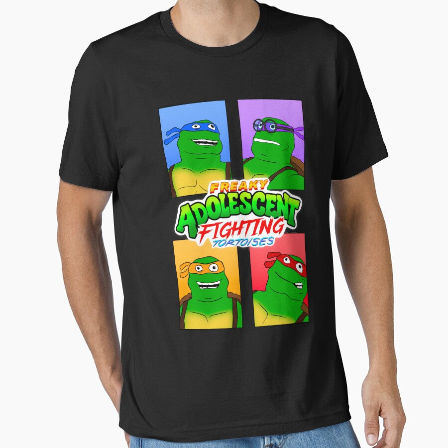 FREAKY ADOLESCENT FIGHTING TORTOISES by Deanomite85 Unisex T-shirt, Sweatshirt, Hoodie, Long Sleeve Tee - T-Shirt, Sweatshirt, Hoodie
