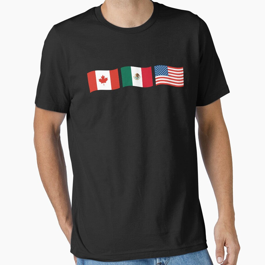 North American Flag - International Football by Wolagno Unisex T-shirt, Sweatshirt, Hoodie, Long Sleeve Tee - T-Shirt, Sweatshirt, Hoodie