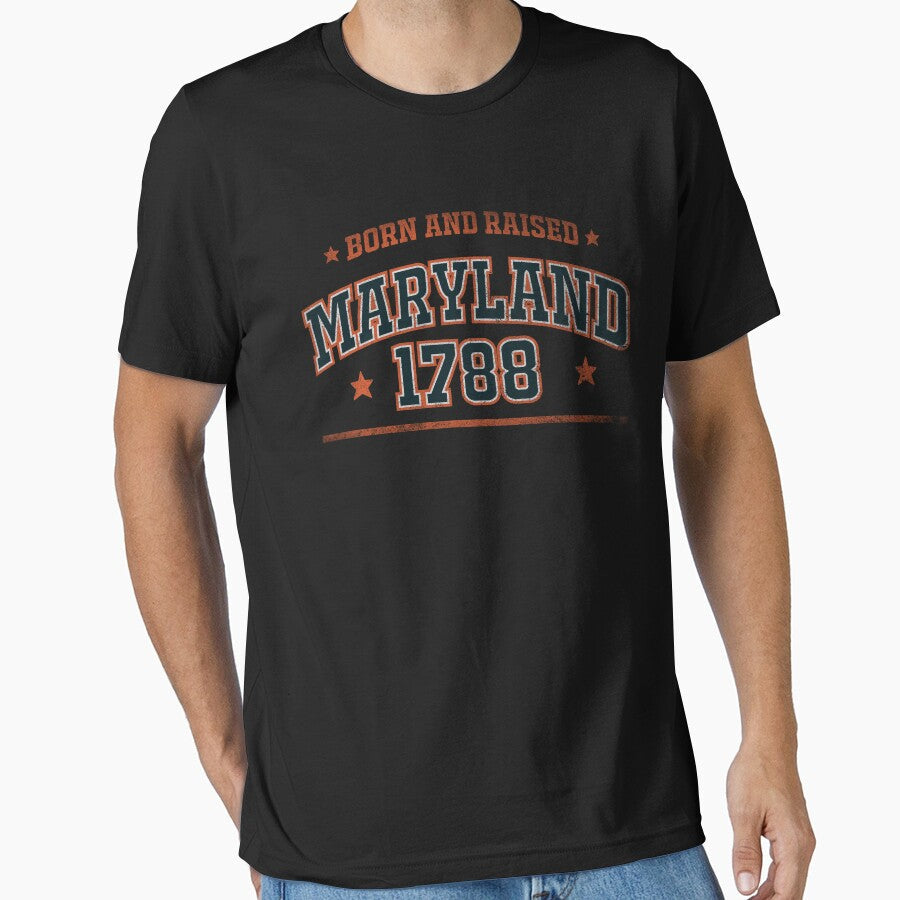 Maryland, born and raised by HB Shirts Unisex T-shirt, Sweatshirt, Hoodie, Long Sleeve Tee - T-Shirt, Sweatshirt, Hoodie