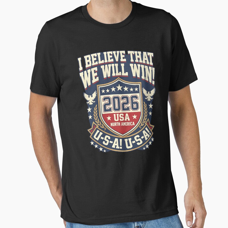 I Believe That We Will Win USA 2026 Soccer Fan Chant - Retro Circle Badge by YIDOX Unisex T-shirt, Sweatshirt, Hoodie, Long Sleeve Tee - T-Shirt, Sweatshirt, Hoodie