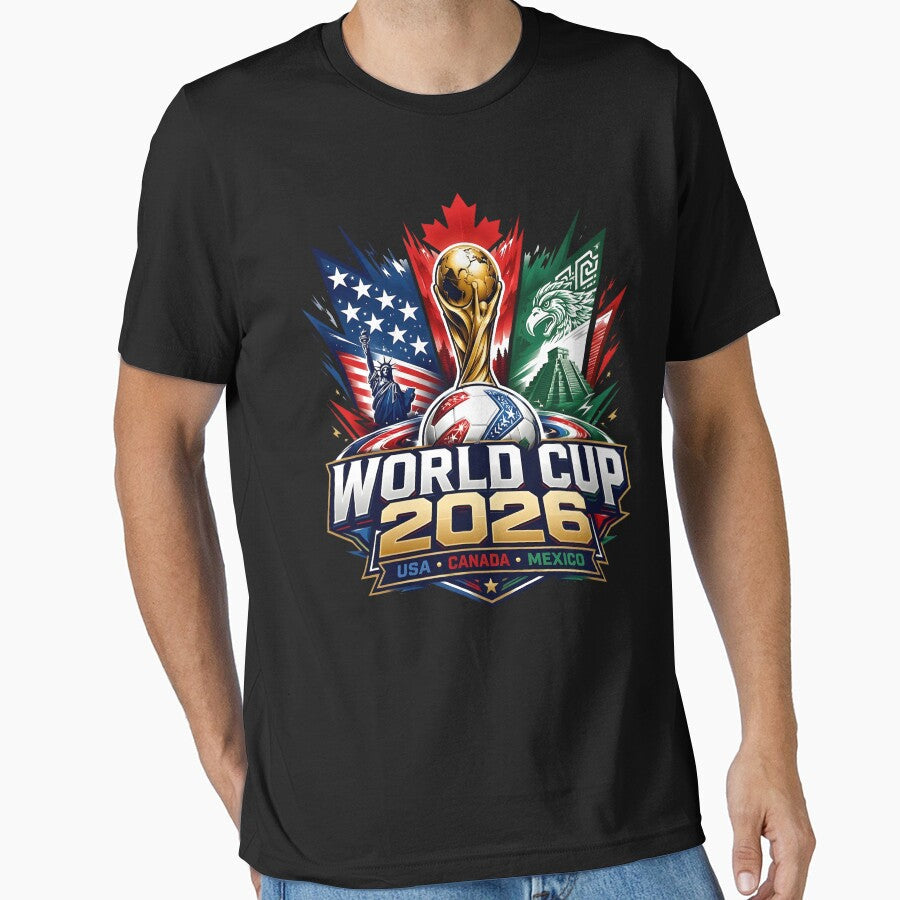 World 2026 Cup USA Canada Mexico Soccer Championship Design by phoebelevine Unisex T-shirt, Sweatshirt, Hoodie, Long Sleeve Tee - T-Shirt, Sweatshirt, Hoodie