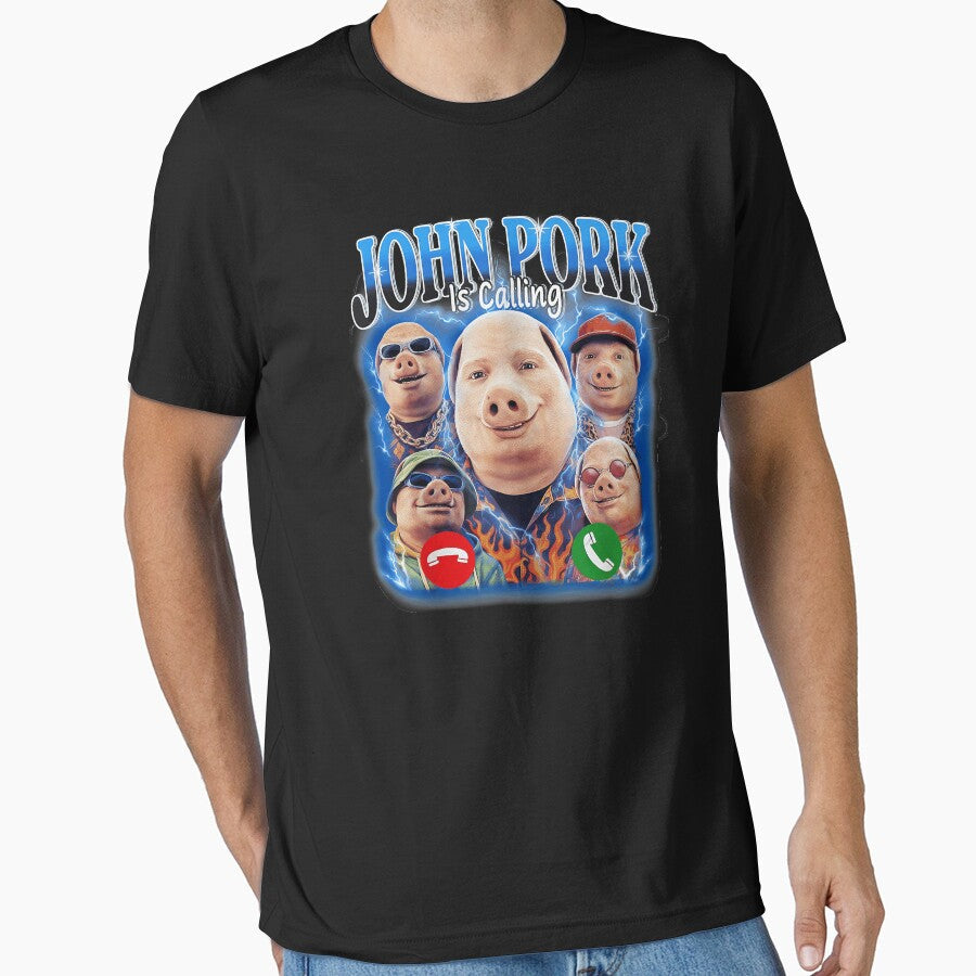John Pork Is Calling Meme Internet Culture Viral Humor by LysiTHWIP Unisex T-shirt, Sweatshirt, Hoodie, Long Sleeve Tee - T-Shirt, Sweatshirt, Hoodie