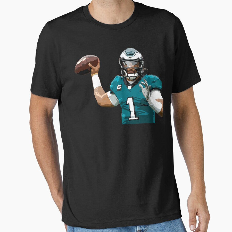 Jalen Hurts by morningtimestu Unisex T-shirt, Sweatshirt, Hoodie, Long Sleeve Tee - T-Shirt, Sweatshirt, Hoodie