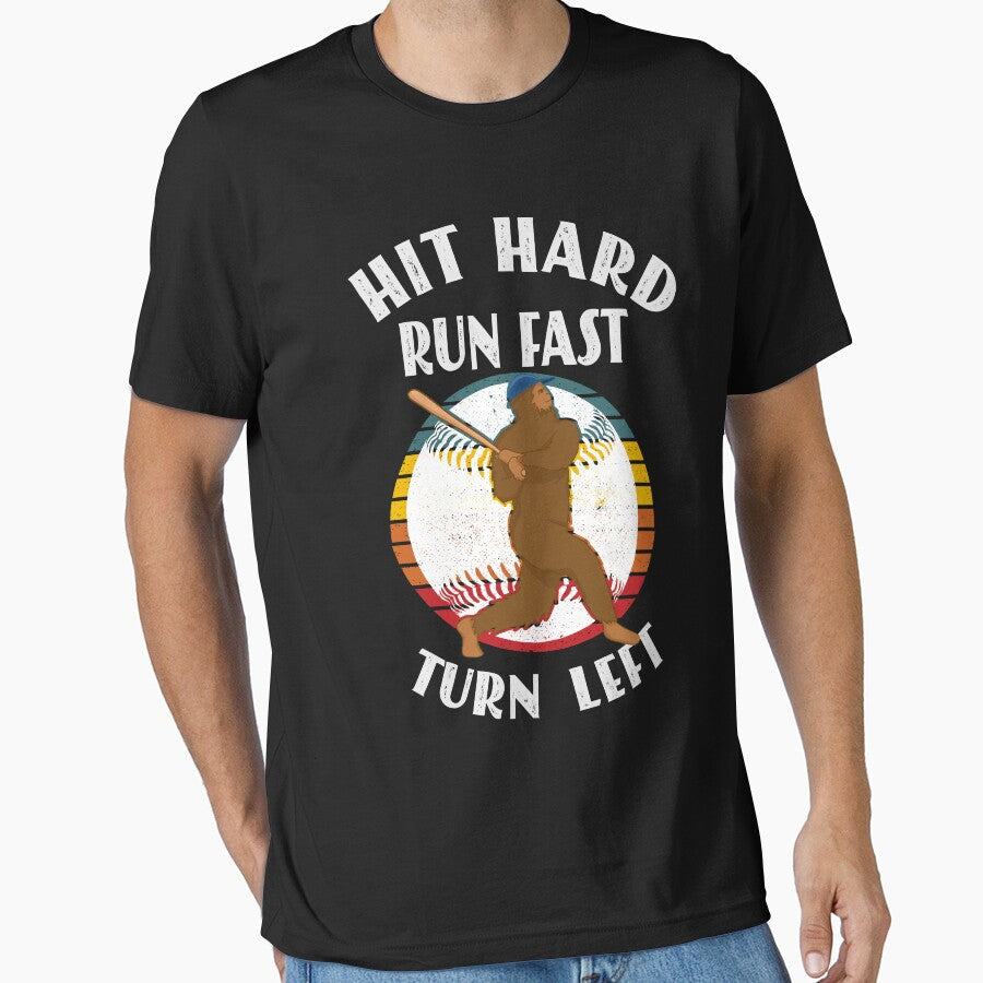 Bigfoot Hit Hard Run Fast Turn Left by darikamc Unisex T-shirt, Sweatshirt, Hoodie, Long Sleeve Tee - T-Shirt, Sweatshirt, Hoodie
