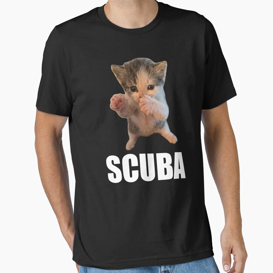 Cute Scuba Dancing Meme Cat Funny Scuba Meme by Starry Night Creative Art Unisex T-shirt, Sweatshirt, Hoodie, Long Sleeve Tee - T-Shirt, Sweatshirt, Hoodie