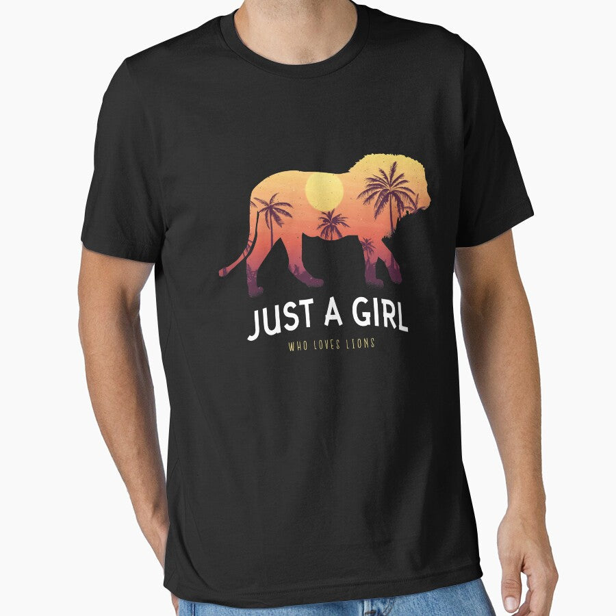 Just A Girl Who Loves Lions by RedQuality Unisex T-shirt, Sweatshirt, Hoodie, Long Sleeve Tee - T-Shirt, Sweatshirt, Hoodie
