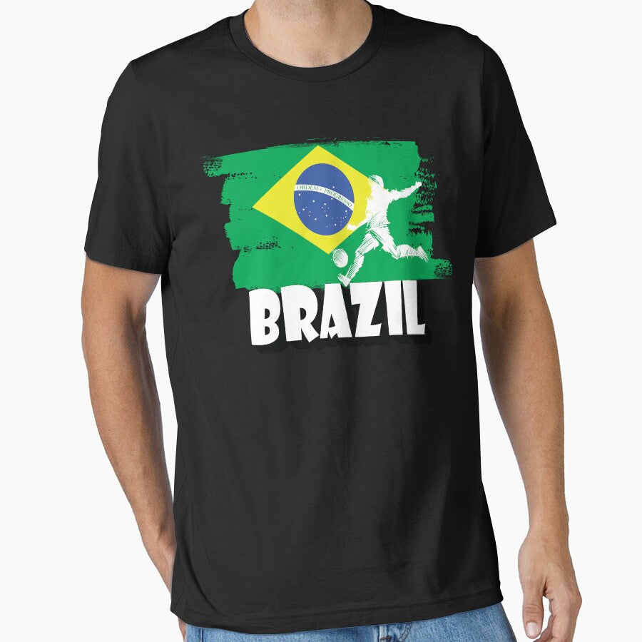 Brazil Flag Jersey Brazilian Soccer Team Brazilian football by neomacos Unisex T-shirt, Sweatshirt, Hoodie, Long Sleeve Tee - T-Shirt, Sweatshirt, Hoodie