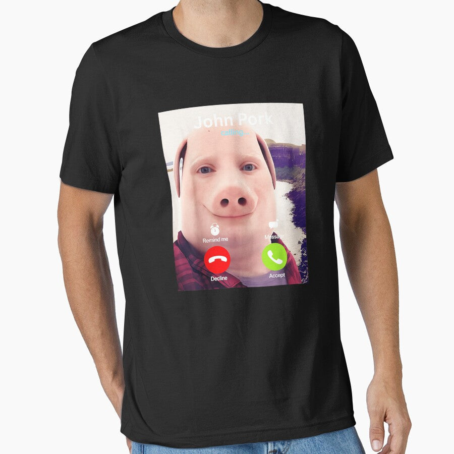 John Pork Calling Meme Internet Humor Viral by SanTiOmal Unisex T-shirt, Sweatshirt, Hoodie, Long Sleeve Tee - T-Shirt, Sweatshirt, Hoodie