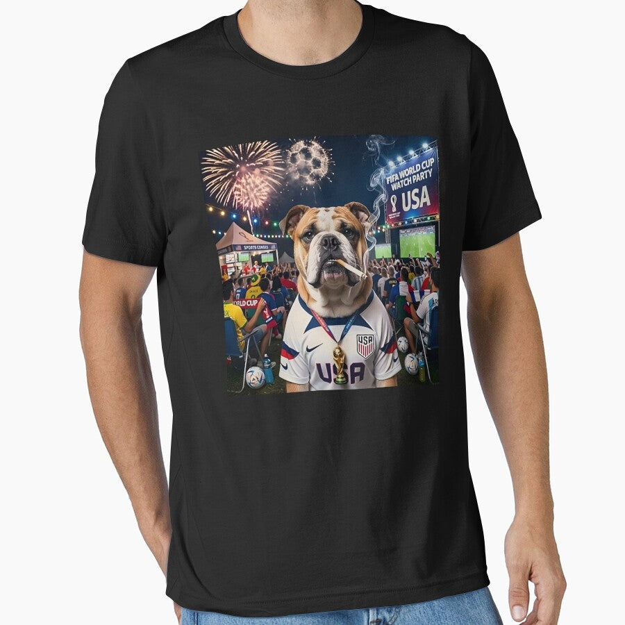 USA Bulldog World Cup 2026 Patriotic Soccer Fan by KAWKAW-DRHM Unisex T-shirt, Sweatshirt, Hoodie, Long Sleeve Tee - T-Shirt, Sweatshirt, Hoodie