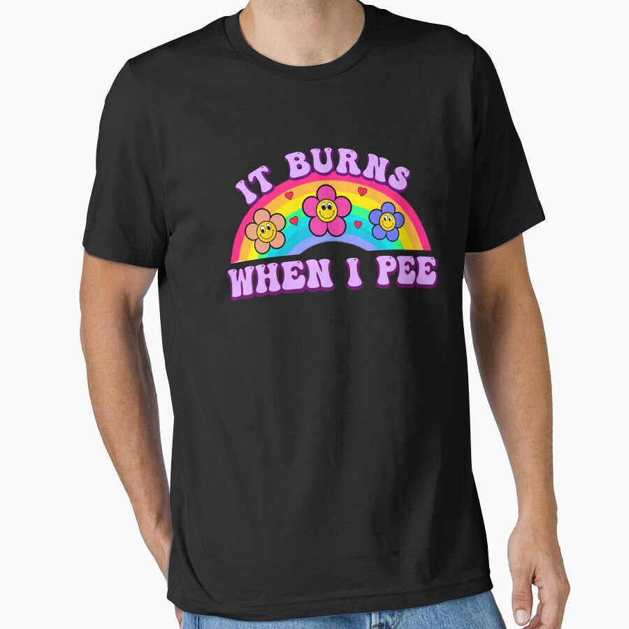 It Burns When I Pee Retro Funny Meme by artzaka Unisex T-shirt, Sweatshirt, Hoodie, Long Sleeve Tee - T-Shirt, Sweatshirt, Hoodie