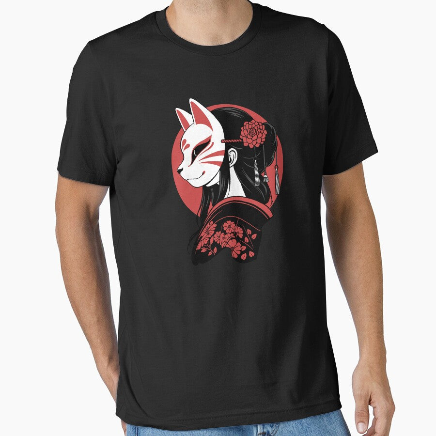 Kitsune Girl by ES427 Unisex T-shirt, Sweatshirt, Hoodie, Long Sleeve Tee - T-Shirt, Sweatshirt, Hoodie