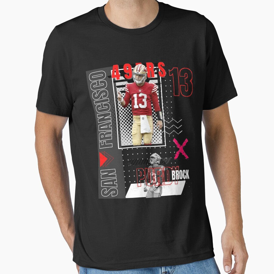 brock purdy football paper poster by ShopArtMcfarla Unisex T-shirt, Sweatshirt, Hoodie, Long Sleeve Tee - T-Shirt, Sweatshirt, Hoodie